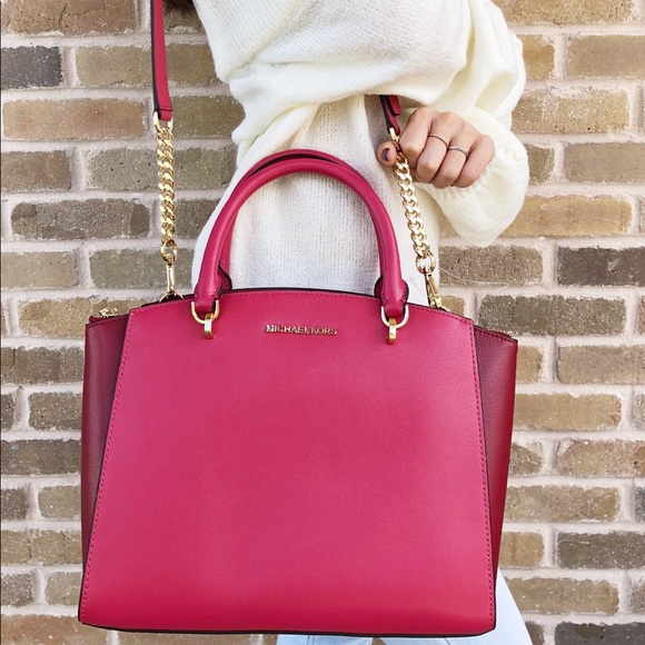 🍒NWT Michael Kors Ellis Large Convertible Satchel - Picture 2 of 8